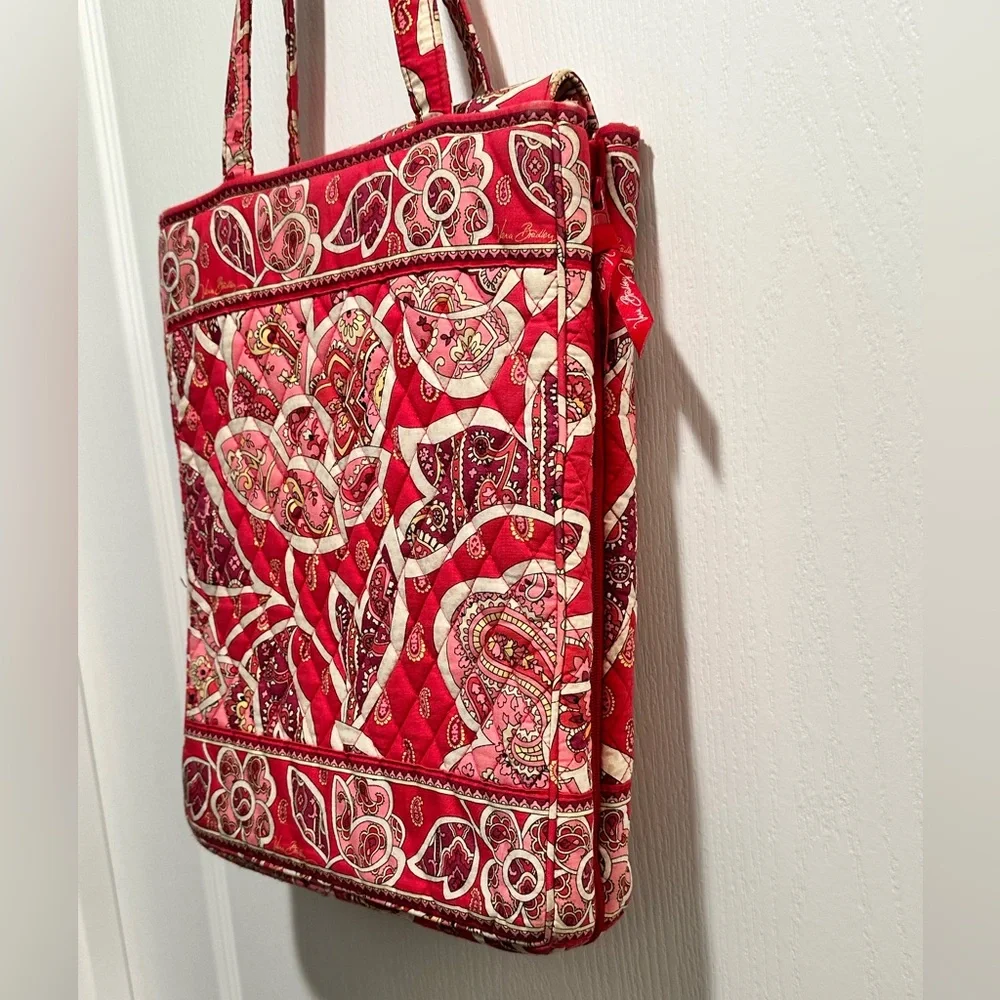 Vera Bradley Purse Laptop Travel Tote Rosy Posies Checkpoint Friendly Red Pink